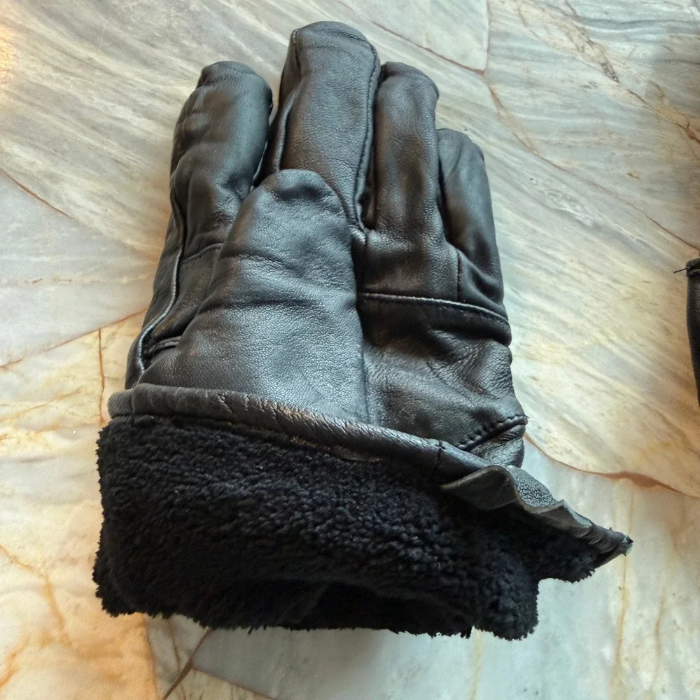 Covington Women's Black Leather Gloves Lined XL Warm Winter Driving Fashion